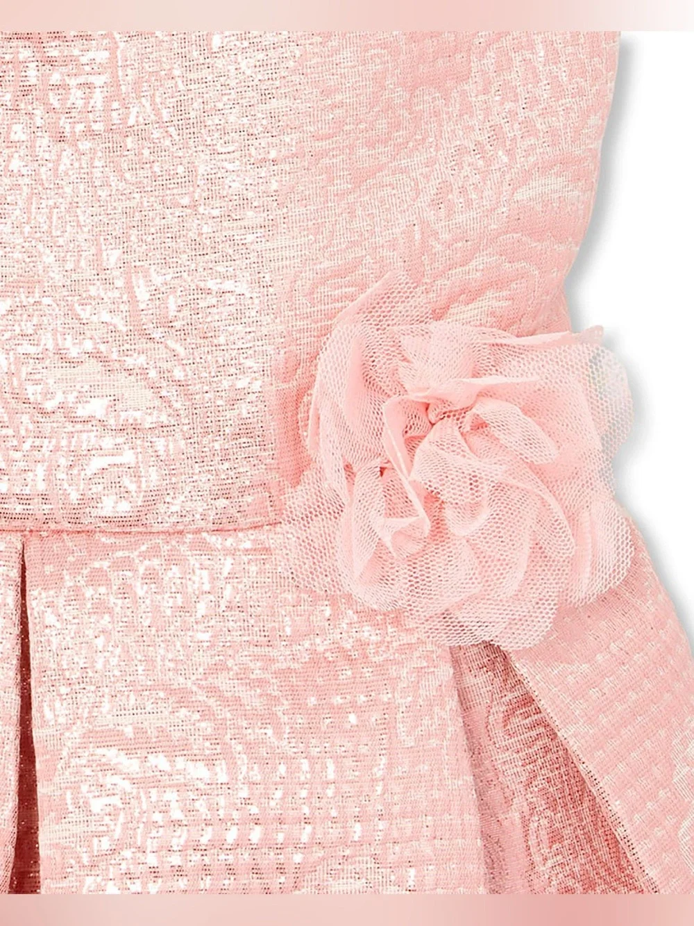 TCP Sleeveless Rose Gold Metallic Woven Jacquard Dress - size 12-18M